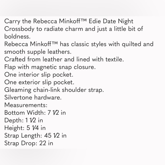 Rebecca minkoff Edie Date Night Crossbody deep taupe NWT - Picture 16 of 16